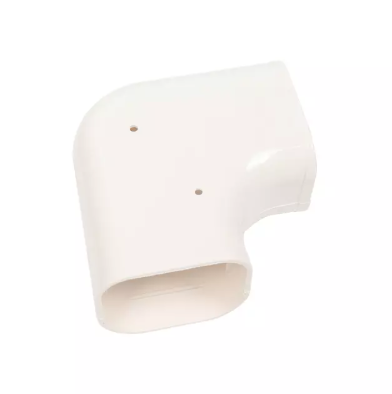 Mini Split 4” 90° Slimduct Flat Elbow HL100-3 PVC (White)