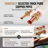 50FT Mini Split Line Set, 1/4" & 1/2" O.D Copper Pipes Tubing and Triple-Layer Insulation 3/8" Thick , for Air Conditioning or Heating Pump Equipment