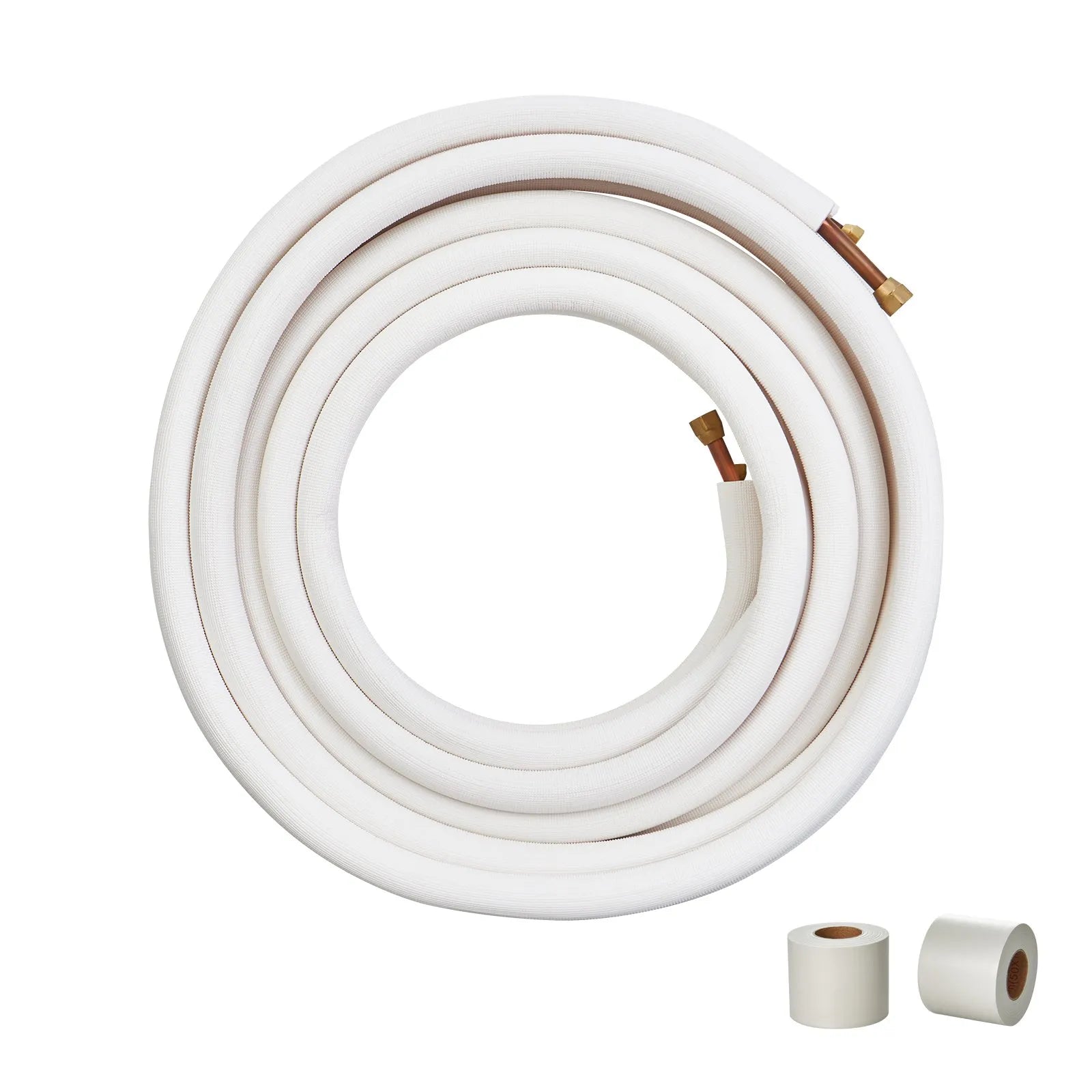 50FT Mini Split Line Set, 1/4" & 1/2" O.D Copper Pipes Tubing and Triple-Layer Insulation 3/8" Thick , for Air Conditioning or Heating Pump Equipment