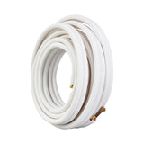 50FT Mini Split Line Set, 1/4" & 1/2" O.D Copper Pipes Tubing and Triple-Layer Insulation 3/8" Thick , for Air Conditioning or Heating Pump Equipment